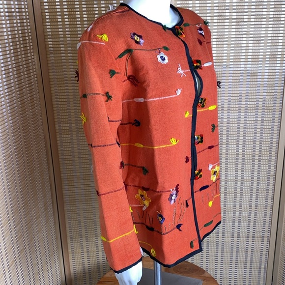 🔷Allure Vintage Unique Embroidered Woven Artsy Jacket 
Size Medium - Picture 5 of 7
